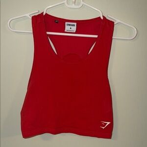 Red gym shark crop tank size medium